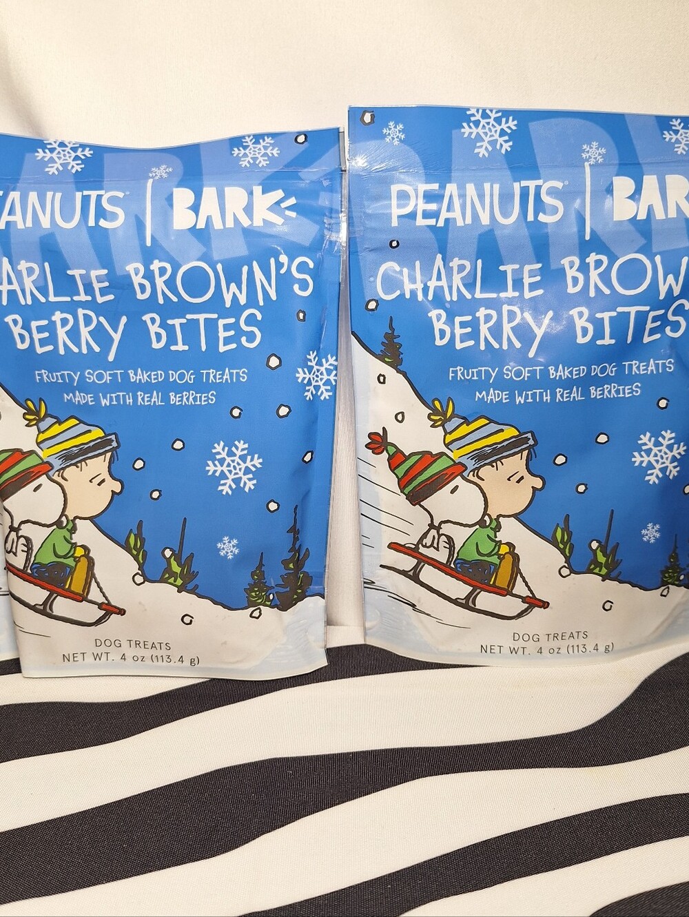 NWT Bark Charlie Brown's Berry Bites Treats - 2 pack